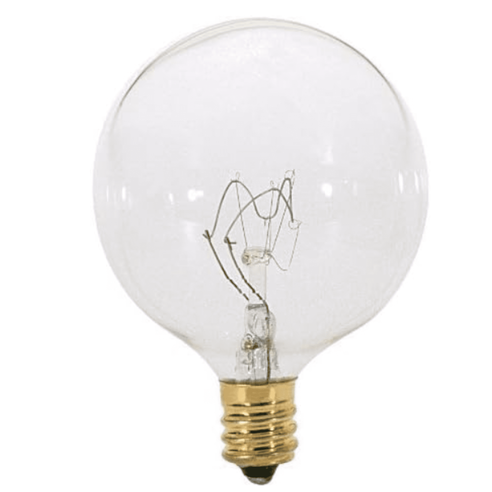 GoodBulb 40W G16.5 Clear Incandescent Globe Bulb 2700K Warm White 550 Lumens E12 Brass Base 120V 2500 Hour Life  10 Pack