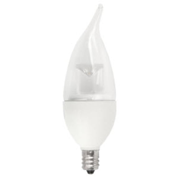GoodBulb Elite LED Decorative Flame Tip Light Bulb 5W 2700K E12 Dimmable Clear Finish 120V 3 Pack