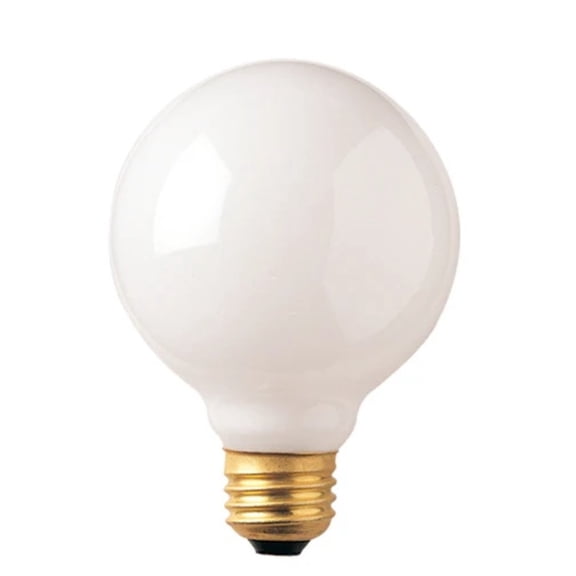 GoodBulb G30 Incandescent Globe Light Bulb 25W 2700K White Finish E26 Dimmable 125V 2 Pack