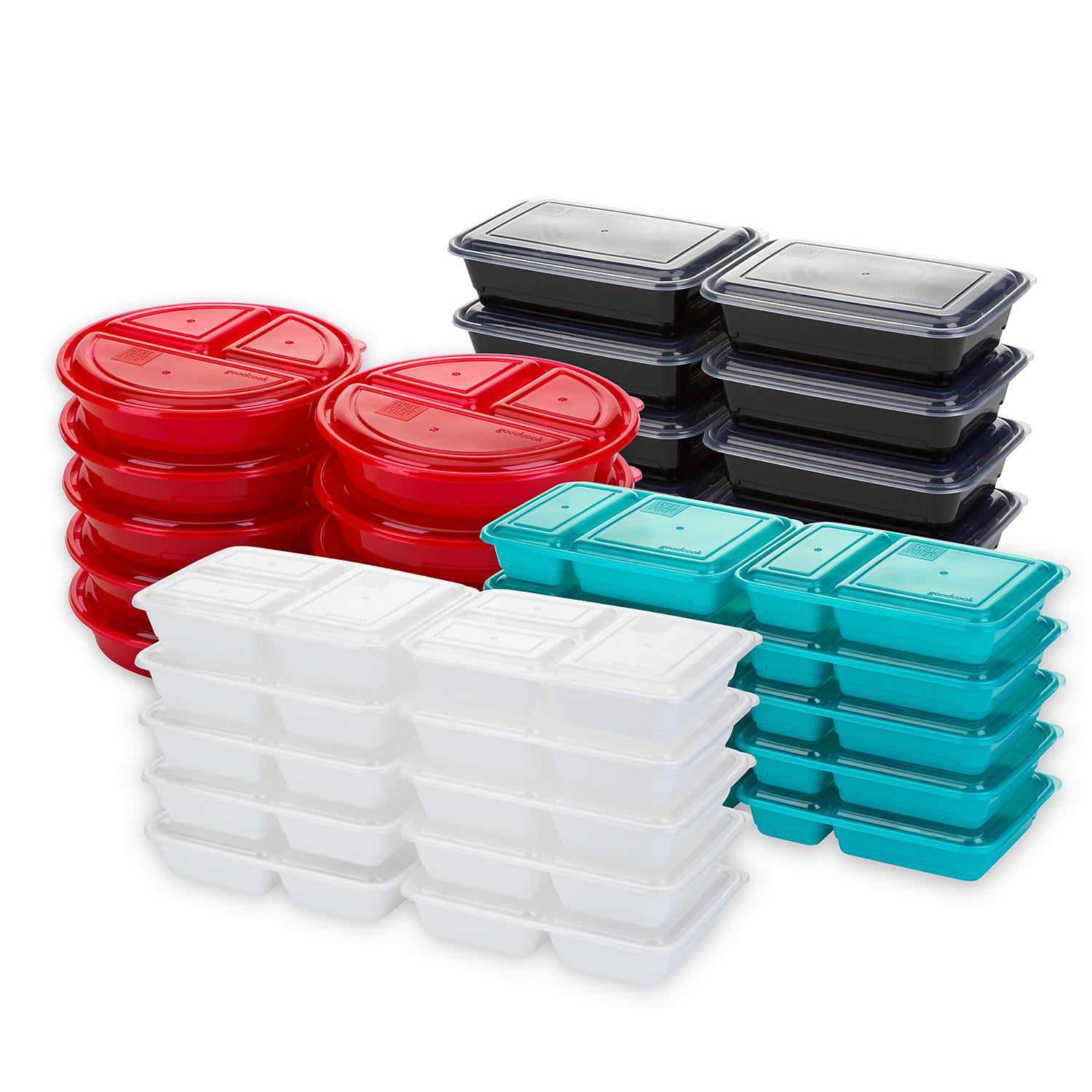 GoodCook 10827 Meal Prep 120-Piece Portion Control Containers, One