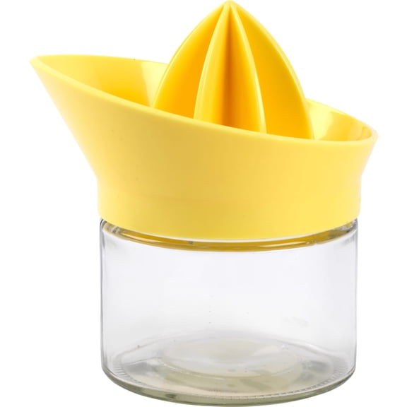 Glass and Plastic Jar Juicer 13-Oz., Clear and Yellow, With Seed Filter and Pour Sprout, GoodCook