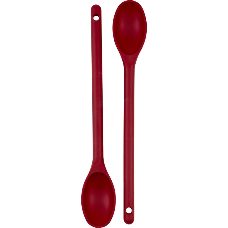 GoodCook 2-Piece 12 Nylon Mixing and Basting Spoons Set, Red