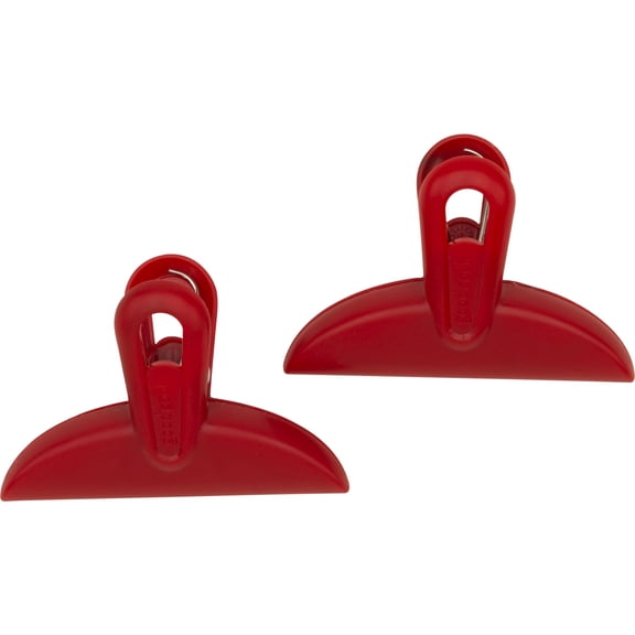 GoodCook 2-Piece 3-1/4" Plastic Spring-Loaded Mini Bag Clips Set, Red