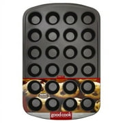 24-Cup Mini Muffin and Cupcake Pan, E-Z Release, Nonstick, Steel, Gray, GoodCook