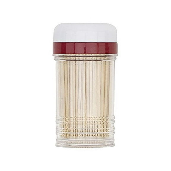 GoodCook 3.5" BPA-Free Plastic Toothpick Dispenser with 200 Single-Point Bamboo Toothpicks, Clear