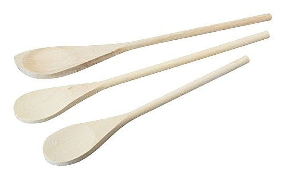 GoodCook 3-Piece 10 and 12 Natural Hardwood Stirring Spoons Set, Brown 