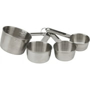GoodCook Stainless Steel Measuring Cup Set, 4-Piece with Storage Ring, Silver