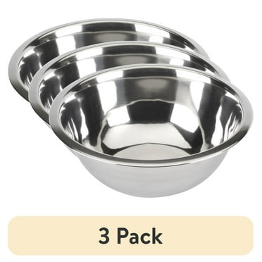(3 pack) GoodCook 4 Quart Stainless Steel Mixing Bowl