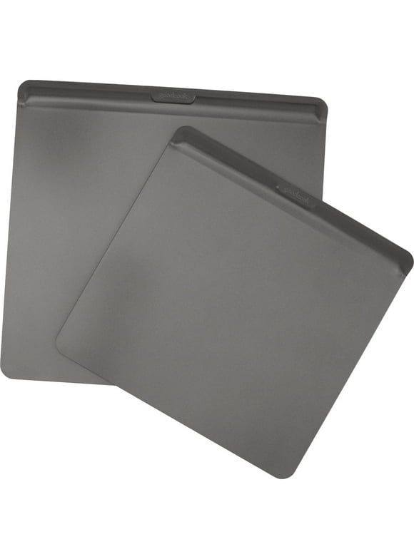 GoodCook AirPerfect Nonstick Air Insulated 2pc Cookie Sheet Set, 16" x 14" and 14" x 12", No burning, Gray