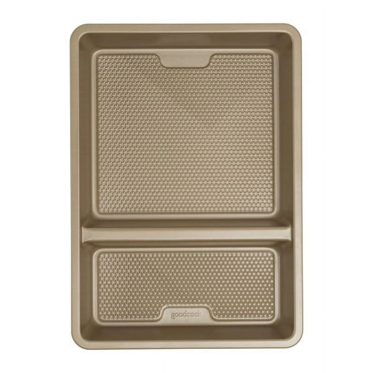 GoodCook BestBake MultiMeal Nonstick Textured Carbon Steel Divided Oblong  Pan, 9 x 13, Bronze - GoodCook