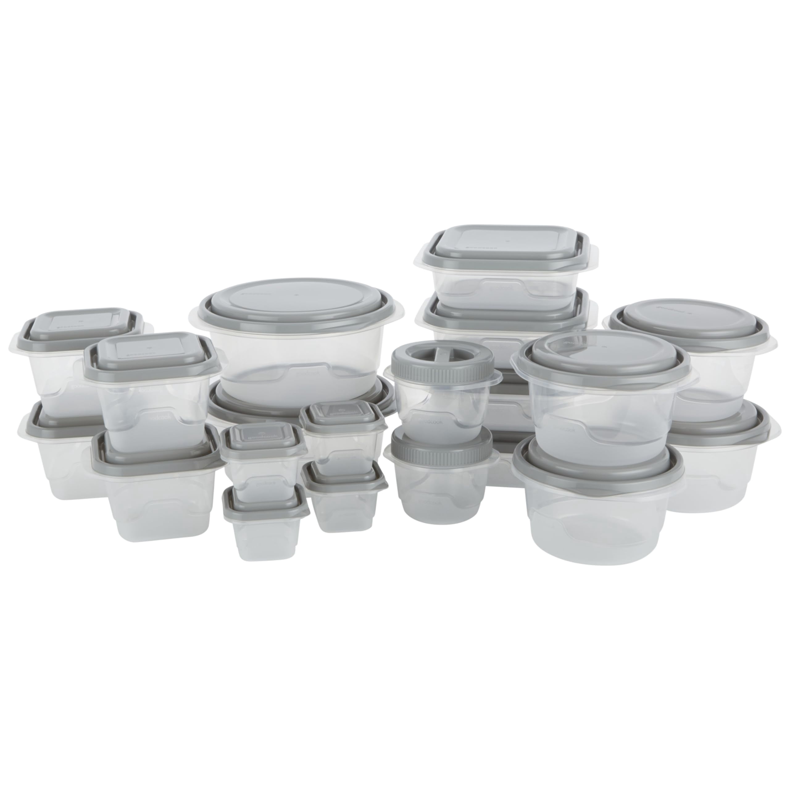 GoodCook EveryWare 40-Piece Food Storage Container Set, BPA-Free Plastic, Click and Fresh Lids, Assorted Sizes with Integrated Measurements, Durable and Secure Food Containers for Leftovers