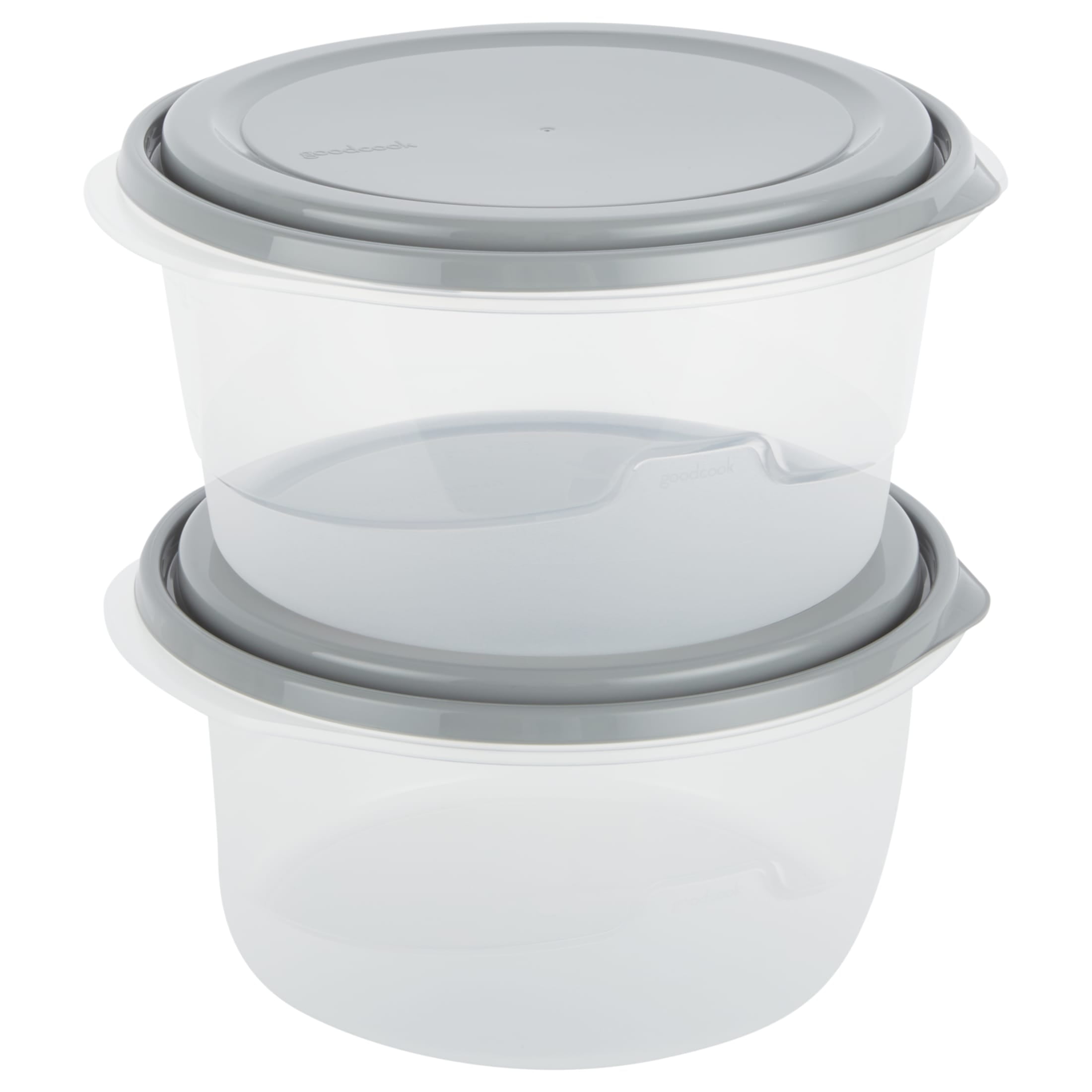GoodCook EveryWare 2pk-Large Round 15.7 Cups Sealed Lid, Plastic Food ...