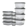 thumbnail image 1 of GoodCook EveryWare Set of 12 BPA-Free Food Storage Containers with Lids, 24 Pieces Total, Clear/Grey, 1 of 11