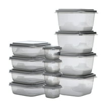 GoodCook EveryWare Set of 12 BPA-Free Plastic Food Storage Containers with Lids (24 Pieces Total), Clear/Grey