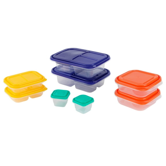 GoodCook EveryWare 18-Piece Lunch Set, Assorted Colors, Made Without BPA