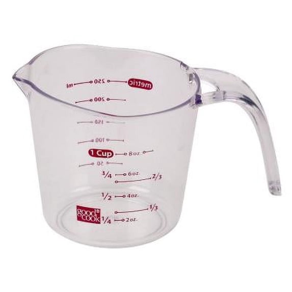 GoodCook Clear Liquid Measuring Cup 1-Cup Capacity Plastic with Easy-to-Read Measurements for Baking