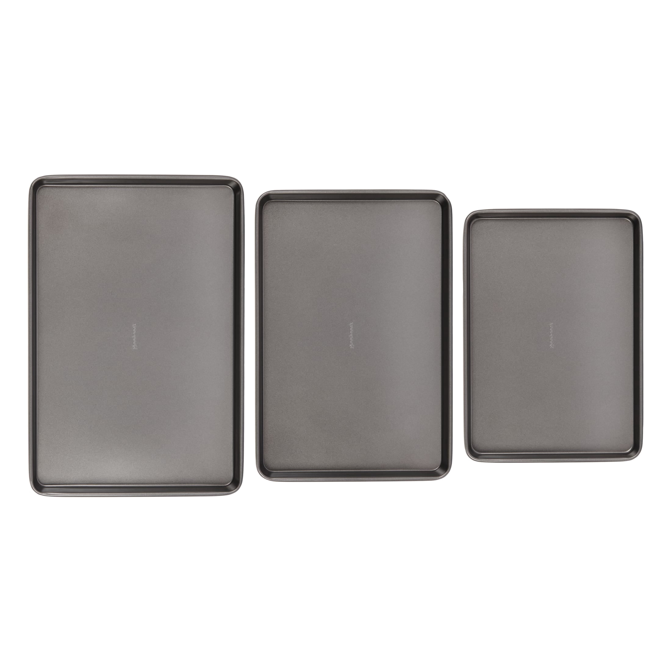 GoodCook Nonstick Everyday Steel 3-Piece Baking Sheet Set, Gray