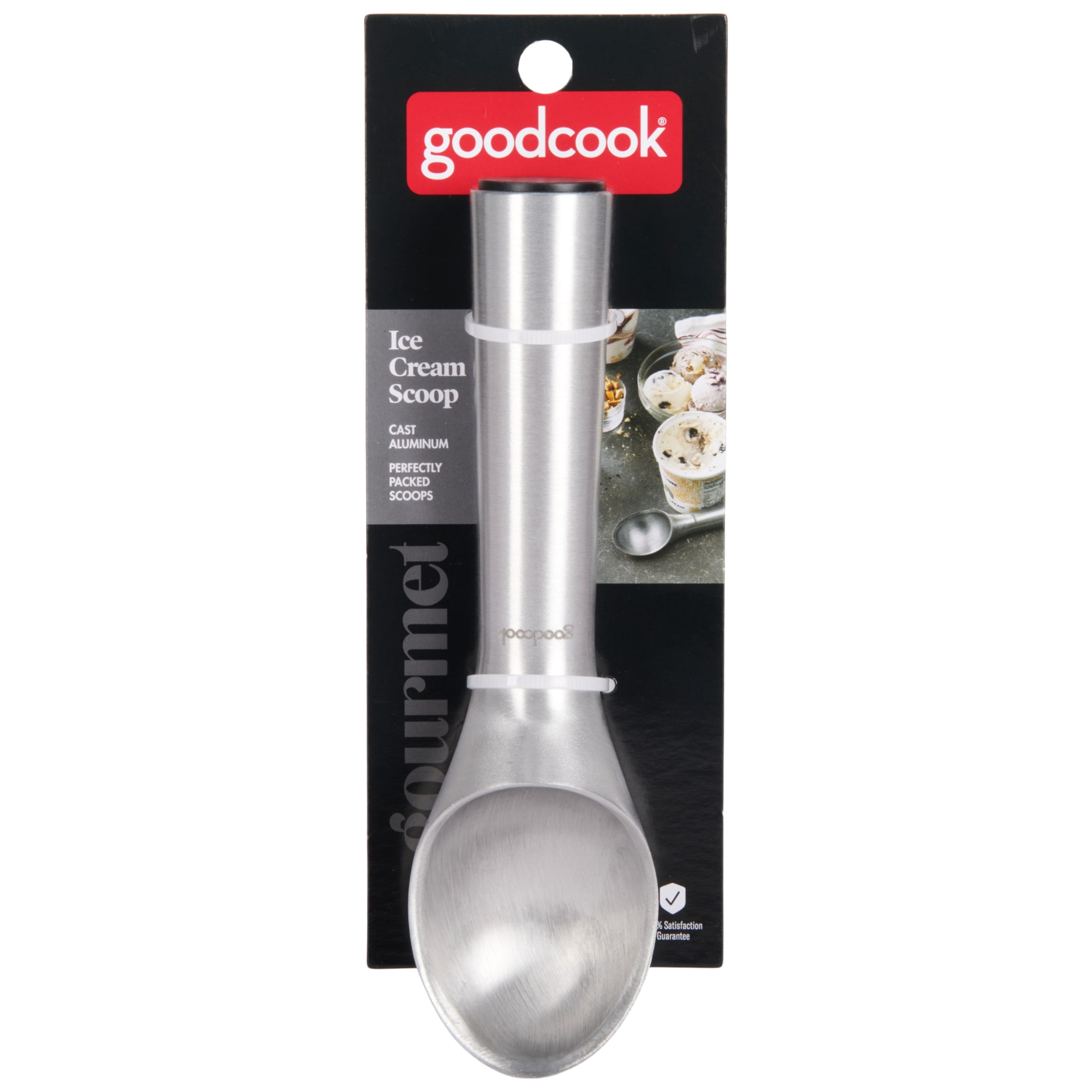 GoodCook Gourmet Ice Cream Scoop Cast Aluminum One-Piece Seamless Construction Balanced & Weighted