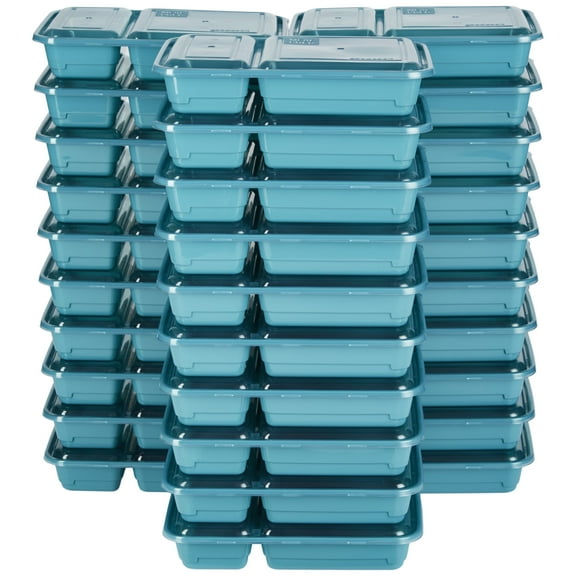 GoodCook Meal Prep 30 Count Food Storage Containers with Lids, Two Compartments, BPA Free
