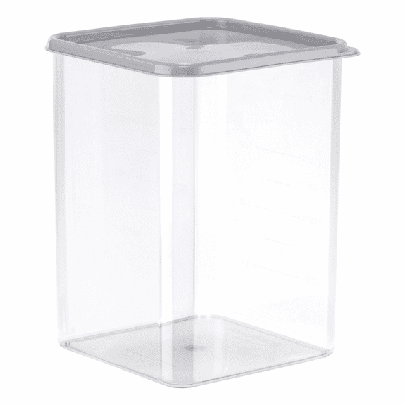 GoodCook Medium Wide Square Container, 4.6 QT, Clear with Gray Lid, Made Without BPA