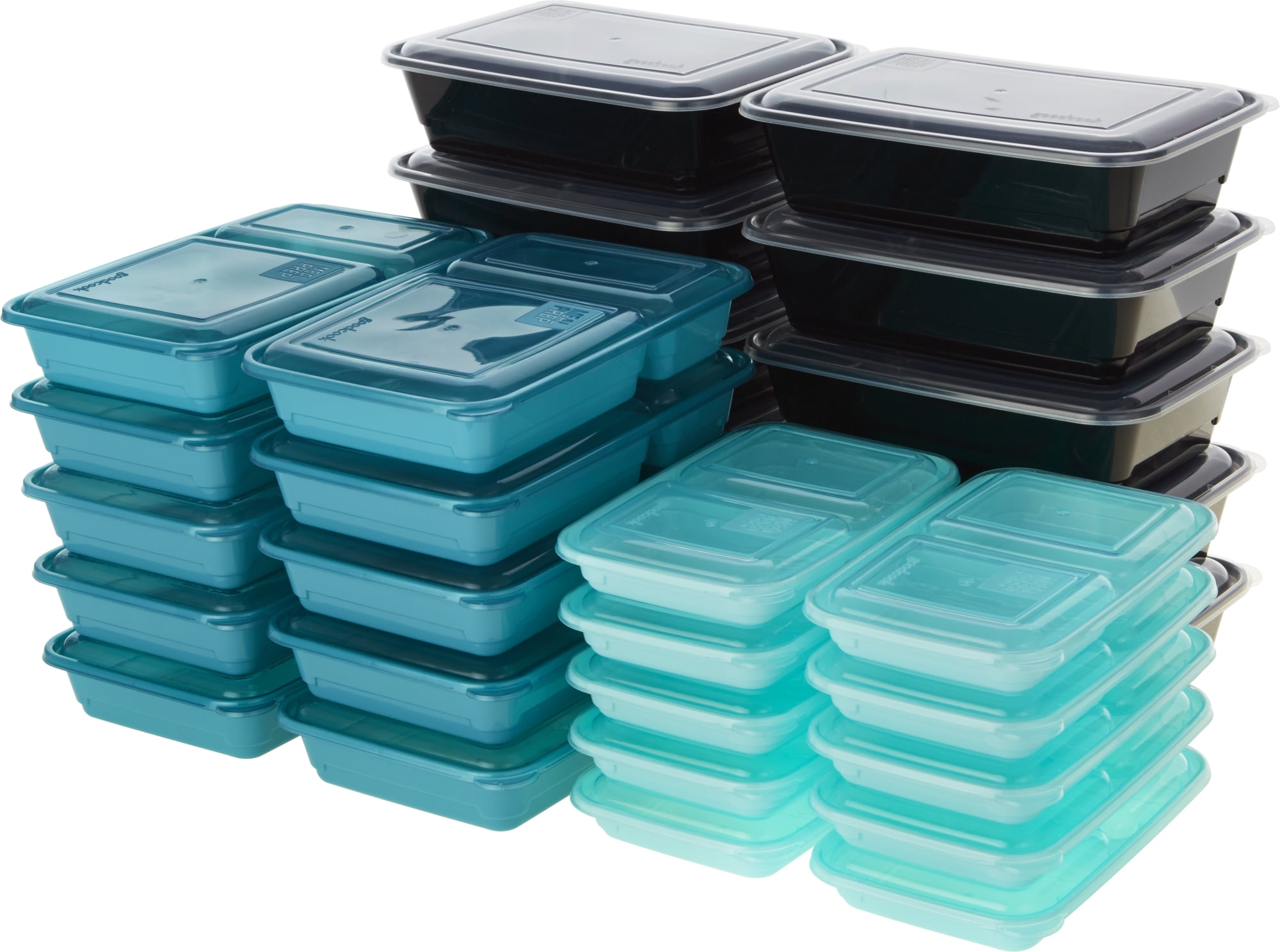 Good Cook Meal Prep on Fleek, 3 Compartments BPA Free,  Microwavable/Dishwasher/Freezer Safe, Red