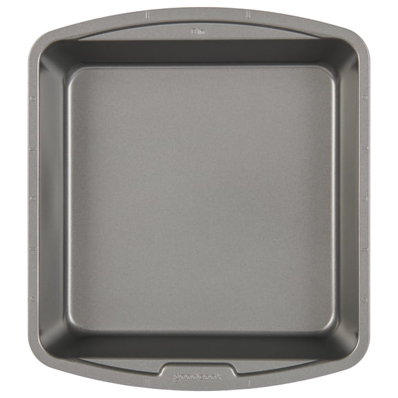 Nonstick Steel Cake Pan 8", Square, Gray, GoodCook