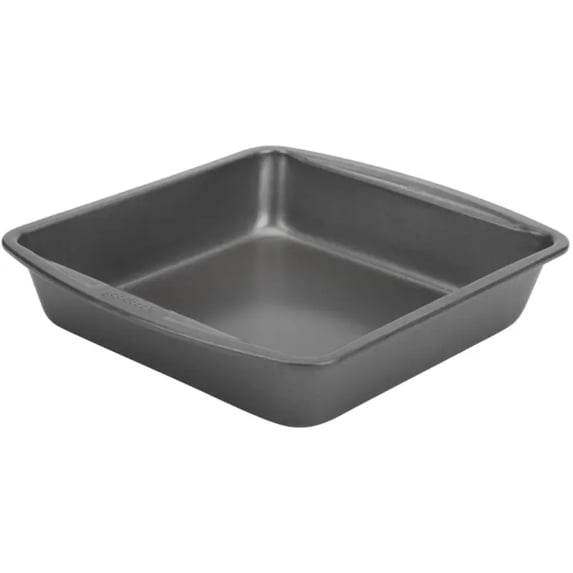 Nonstick Steel Cake Pan 8", Square, Gray, GoodCook