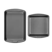 GoodCook Nonstick Steel 8" x 8" and 13" x 9" Baking Pan Set, 2 Pack, Gray