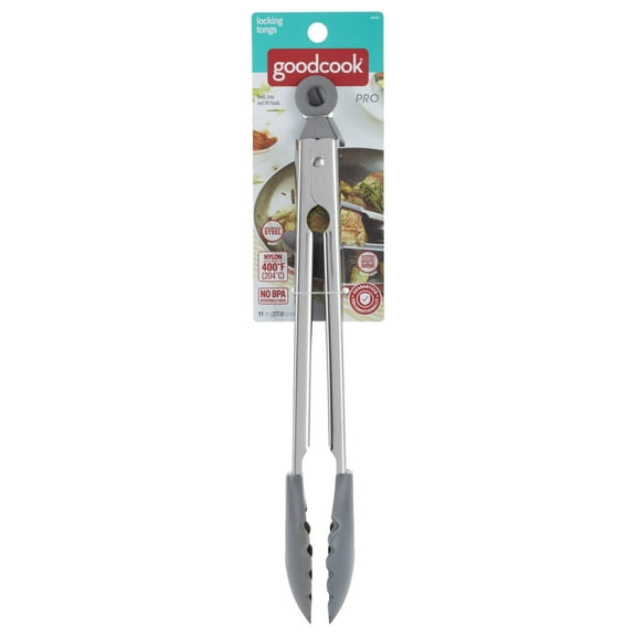 GoodCook PRO Locking Tong, Stainless Steel With Nylon Tips
