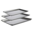 thumbnail image 1 of GoodCook PRO Nonstick Steel 3pc Baking Sheet Set , 17" x 11", 15" x 10" and 9" x 13", Gray, 1 of 10