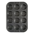thumbnail interactive-video image 1 of GoodCook PRO Nonstick Steel 12 Cup Muffin Pan Gray, 1 of 11