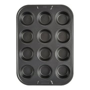 GoodCook PRO Nonstick Steel Muffin Pan 12 Cup Gray