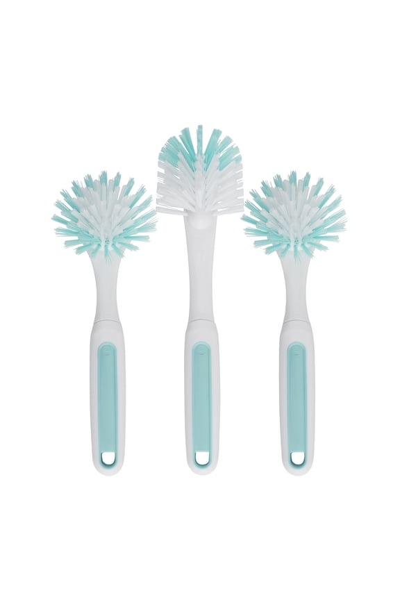 PROfreshionals 3-Piece BPA-Free Kitchen Dish Brush Set, Teal
