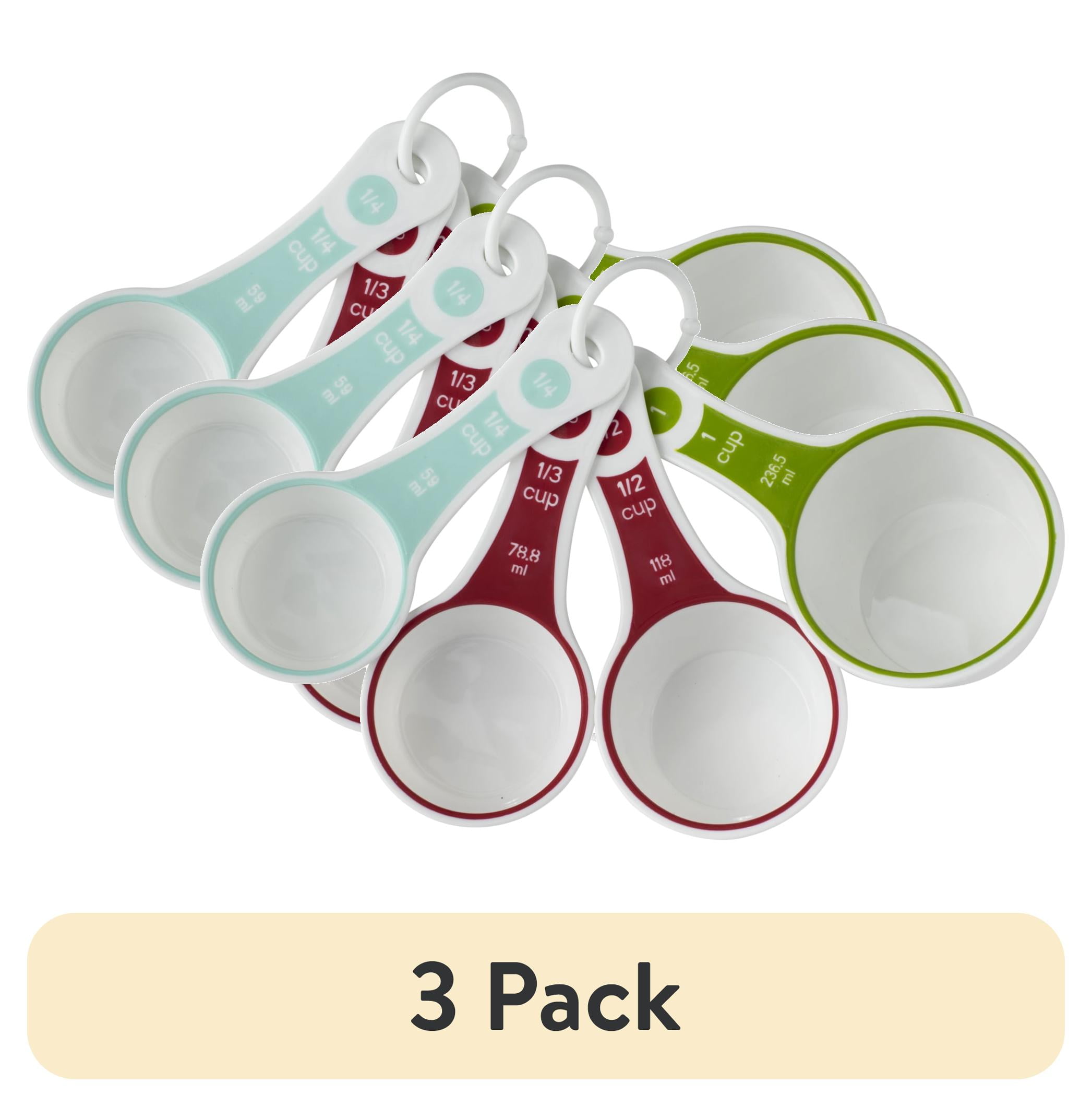 Multicolor Plastic 4-Piece Measuring Cups Set with Textured Grip