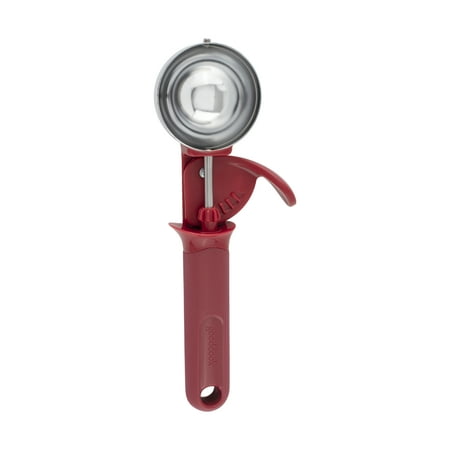 GoodCook PROfreshionals Self-Defrosting Aluminum Ice Cream Scoop with Spring-Action Trigger, Red