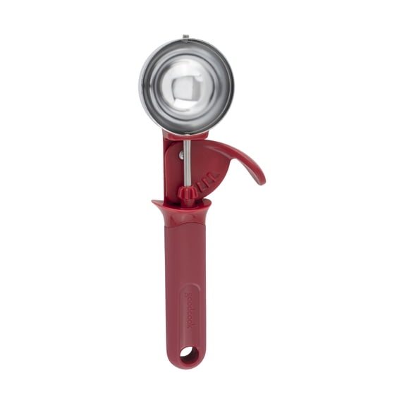 GoodCook PROfreshionals Self-Defrosting Aluminum Ice Cream Scoop with Spring-Action Trigger, Red
