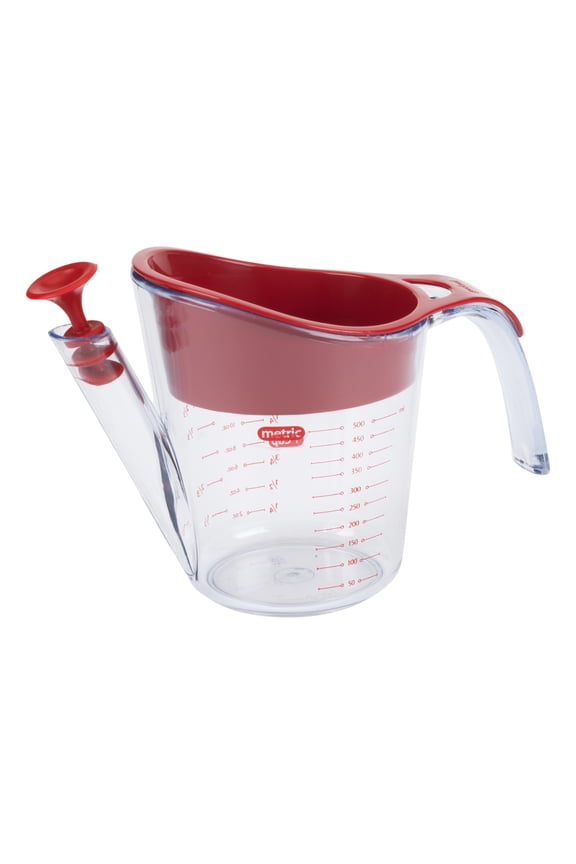 Plastic 2-Cup Fat Separator with Removable Silicone Stopper