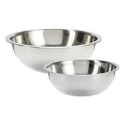 GoodCook Pro 2 Piece Stainless Steel Mixing Baking Cooking Kitchen Bowl Set, 4qt & 2.5qt