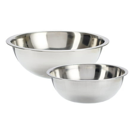 GoodCook Pro 2 Piece Stainless Steel Mixing Baking Cooking Kitchen Bowl Set, 4qt & 2.5qt
