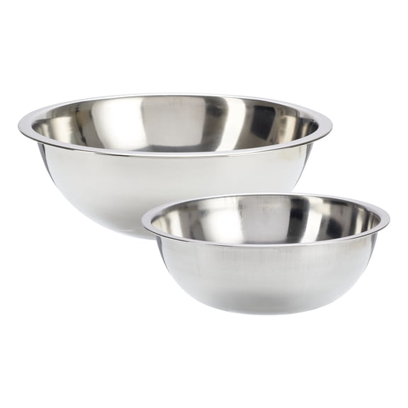 GoodCook Pro 2 Piece Stainless Steel Mixing Baking Cooking Kitchen Bowl Set, 4qt & 2.5qt