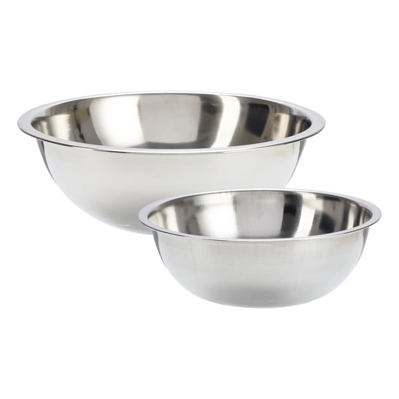 GoodCook Pro 2 Piece Stainless Steel Mixing Baking Cooking Kitchen Bowl Set, 4qt & 2.5qt