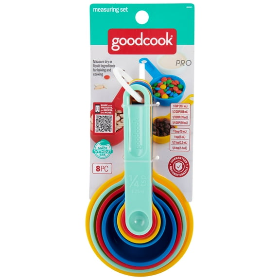 GoodCook Pro Measuring Cups And Spoons, Set Of 8 Nesting With Storage Ring
