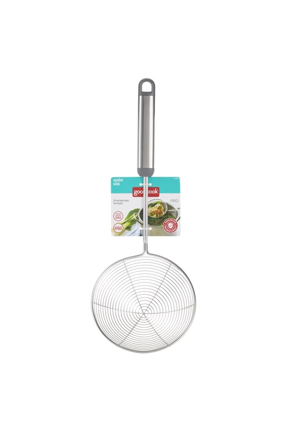 Pro Stainless Steel Spider Wok Strainer with 13.5-Inch Handle for Safe Food Lifting
