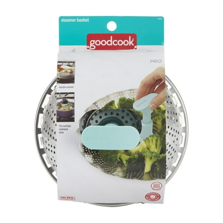 GoodCook Pro Stainless Steel Steamer Basket with Silicone Feet and Handle