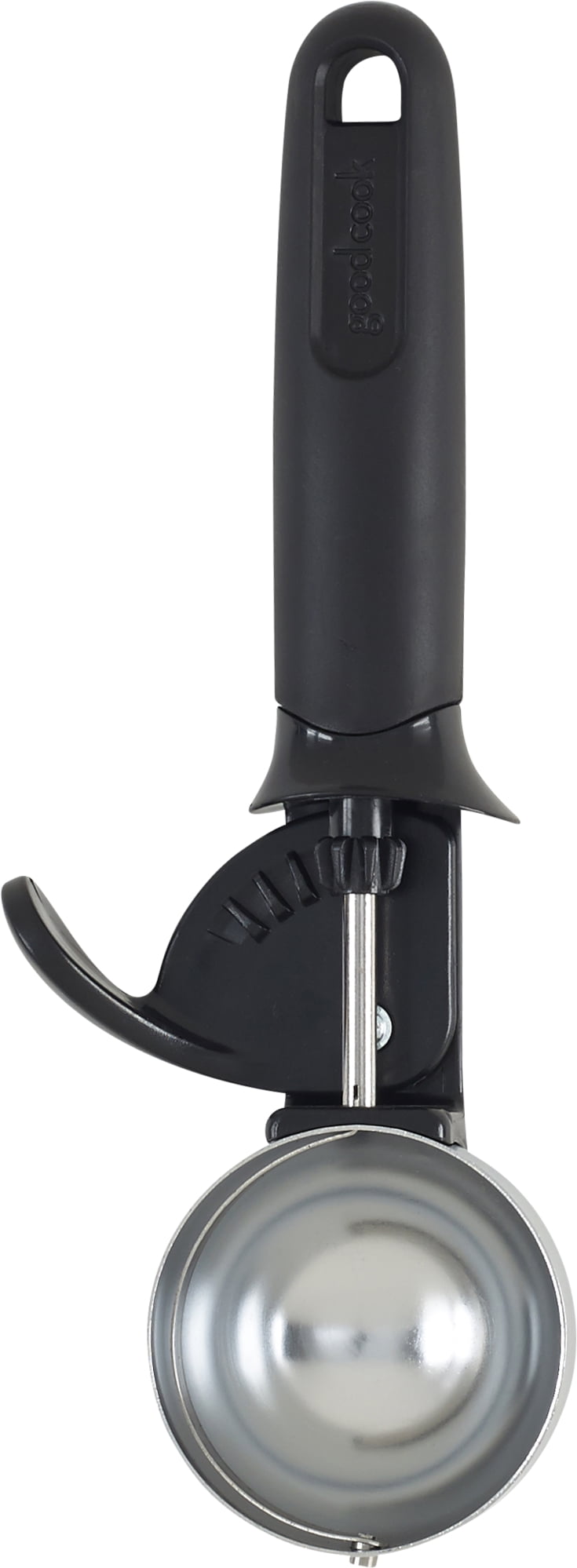 Ice Cream Scoop, Self-Defrosting Aluminum Trigger Release, Silver/Black, GoodCook
