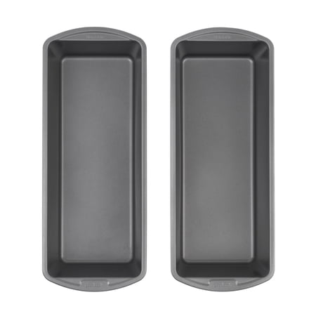GoodCook Set of 2 Extra Large 13'' x 5'' Nonstick Steel Bread Loaf Pans, Cakes, Dishwasher Safe, Gray