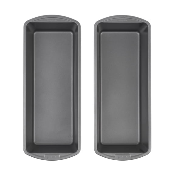 GoodCook Set of 2 Extra Large 13'' x 5'' Nonstick Steel Bread Loaf Pans, Cakes, Dishwasher Safe, Gray
