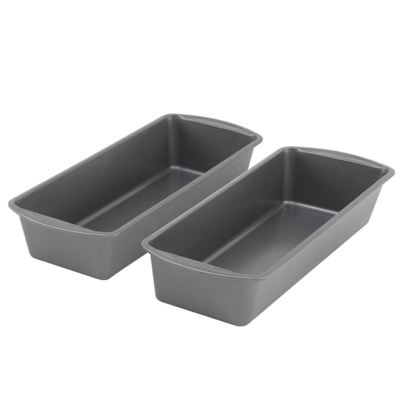 GoodCook Nonstick Loaf Pan 13 x 5-Inch Extra-Large Heavy-Duty Steel Bakeware with Easy-Clean Non-Stick Coating, Oven & Dishwasher Safe Pan for Meatloaf Breads Cakes Lasagnas & More, Set of 2, Gray