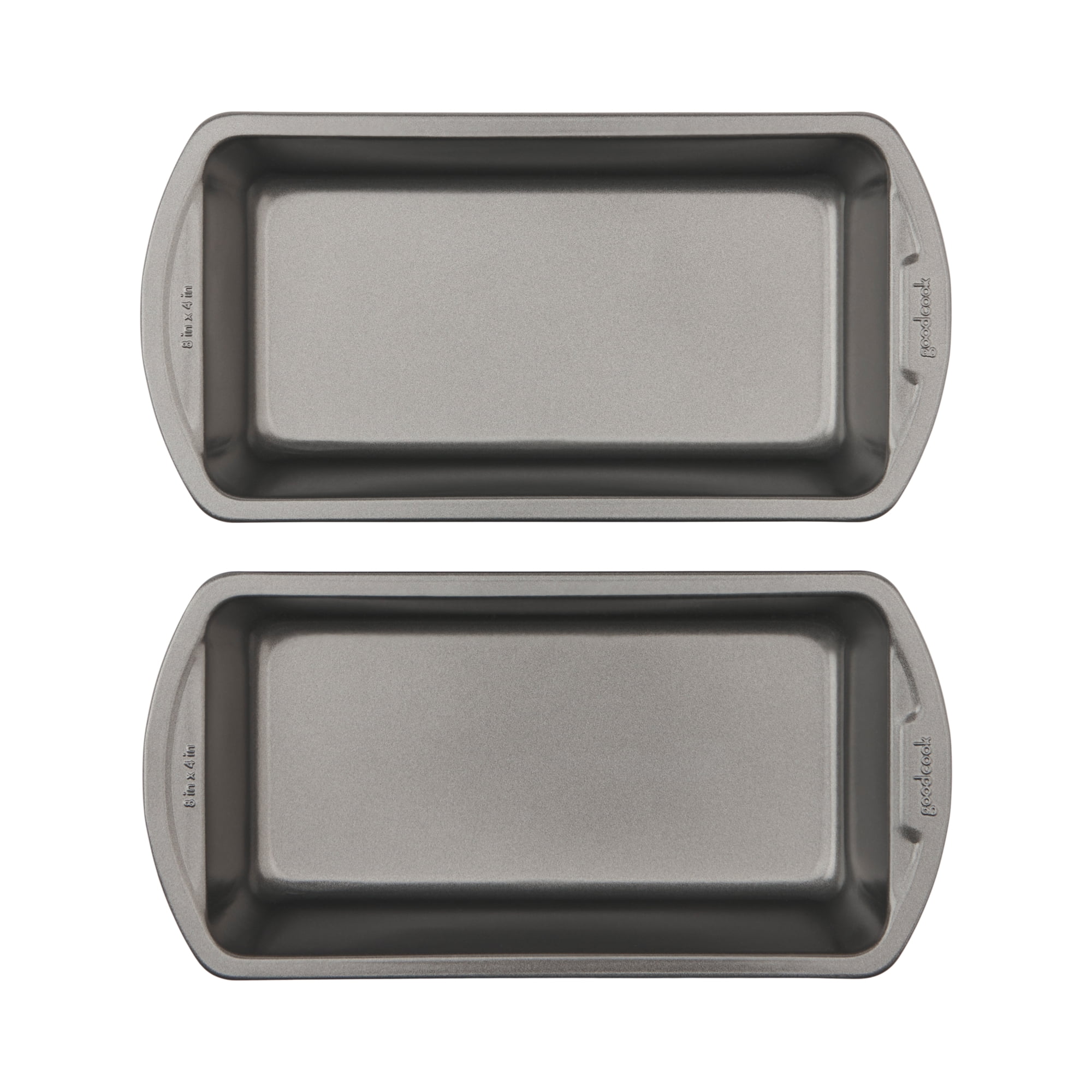 Good Cook Set of 2 Extra Large 13'' x 5'' Nonstick Steel Bread Loaf Pans,  Gray