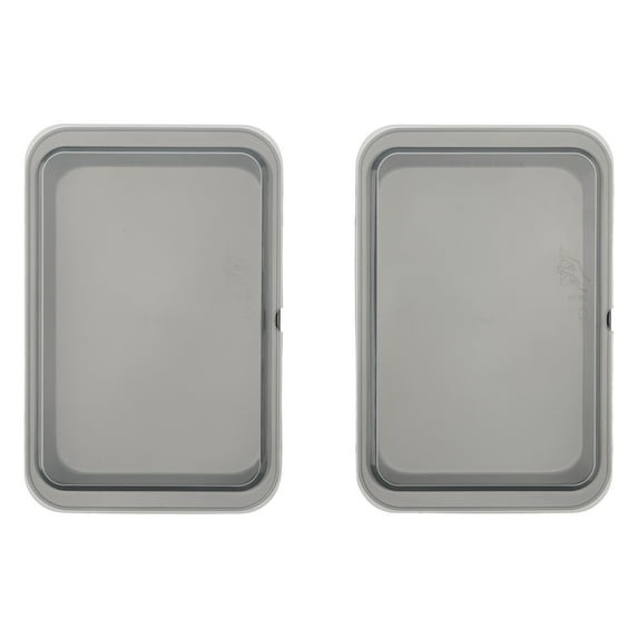 GoodCook Set of 2 Nonstick Steel 13" x 9" Cake Baking Pans with Covers, Gray